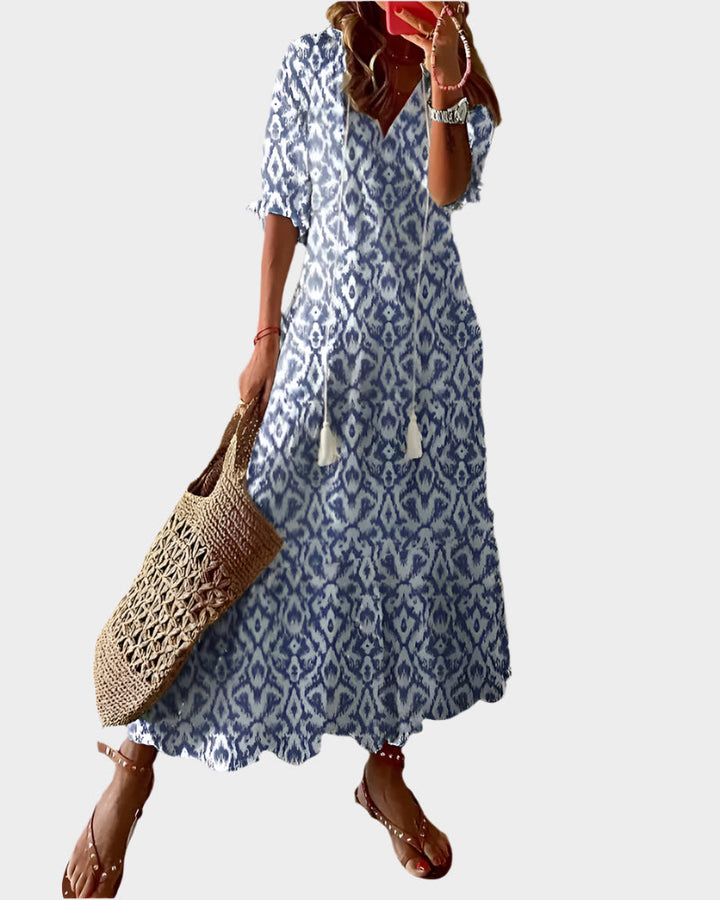 Vintage Dress with V-Neck
