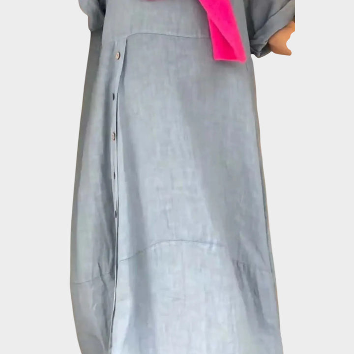 Relaxed Button‑Detail Maxi Dress