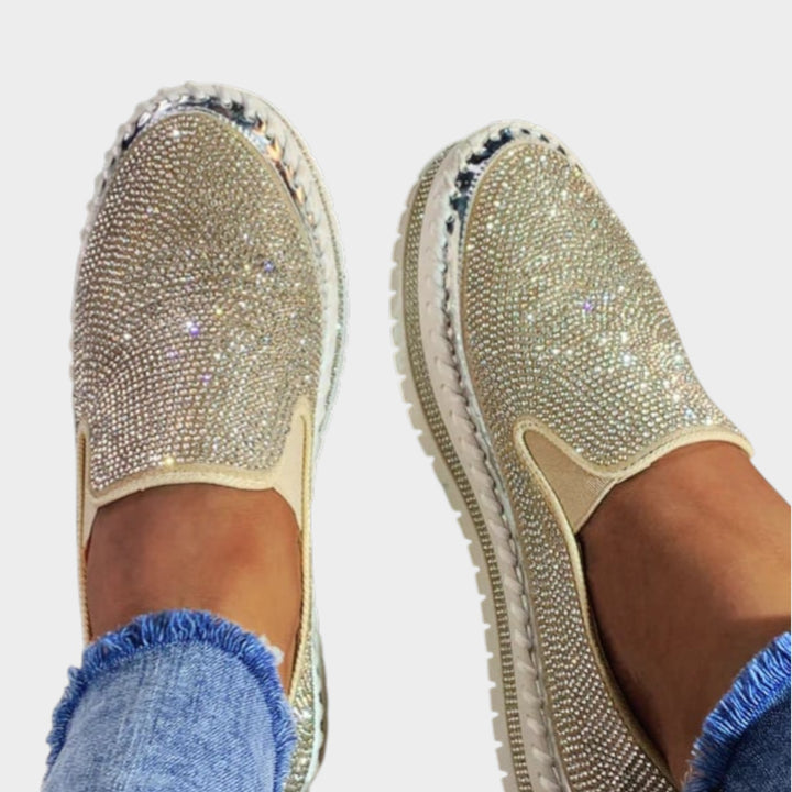 Luxe Sparkle Slip-On Platform Flats