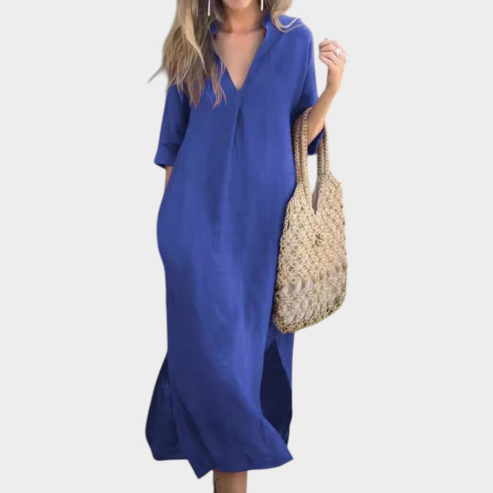 Relaxed V-Neck Maxi Dress