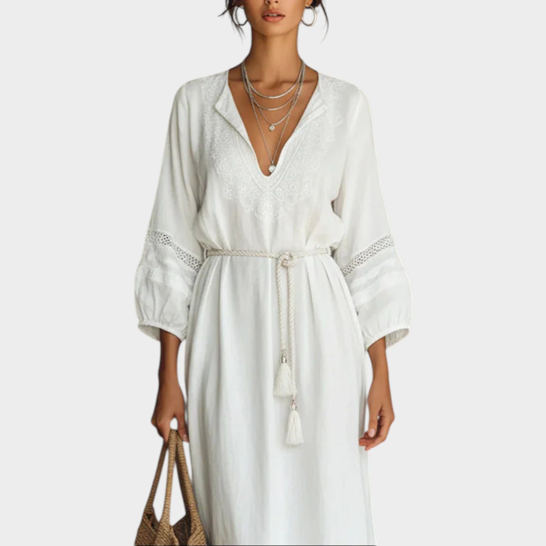 Boho Embroidered Maxi Dress