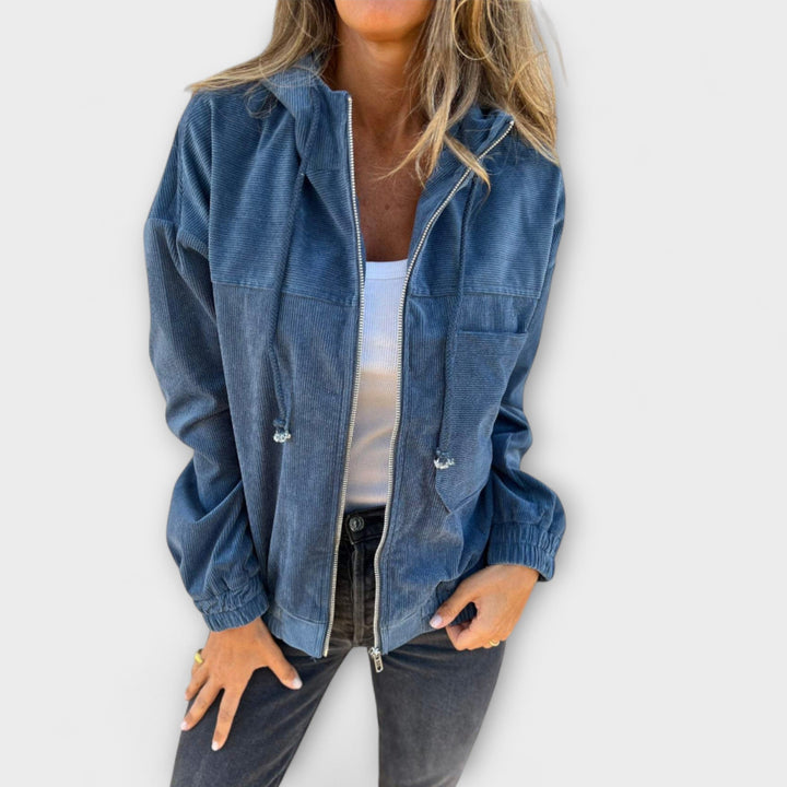 Ella - Hooded Jumpsuit in Quilted Fabric with Zip