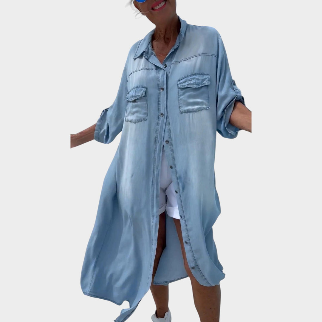 Oversized Button-Down Shirt Dress