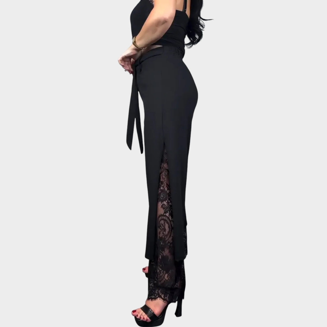 Lace-Detail Statement Trousers