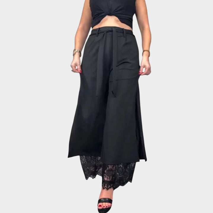 Lace-Detail Statement Trousers