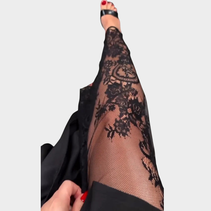 Lace-Detail Statement Trousers