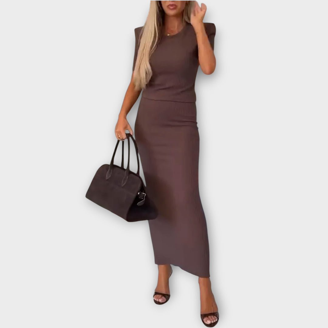 Sculpted Knit Two-Piece Midi Set
