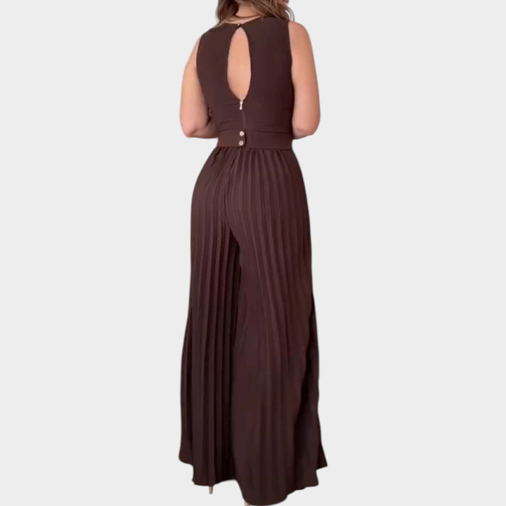 Pleated Wide-Leg Jumpsuit
