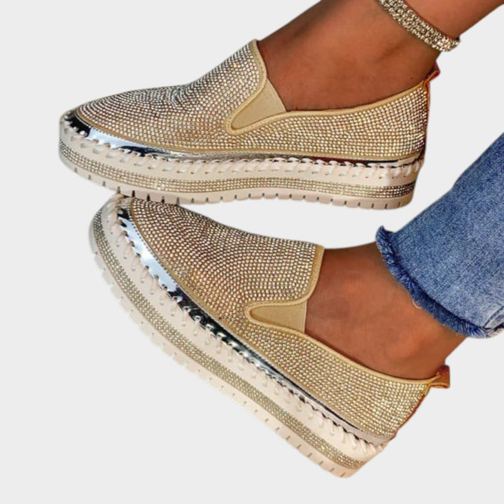 Luxe Sparkle Slip-On Platform Flats