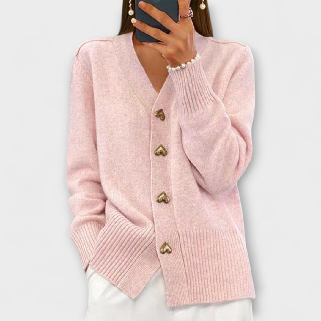 Marij – Women's V-Neck Sweater in Vintage Style