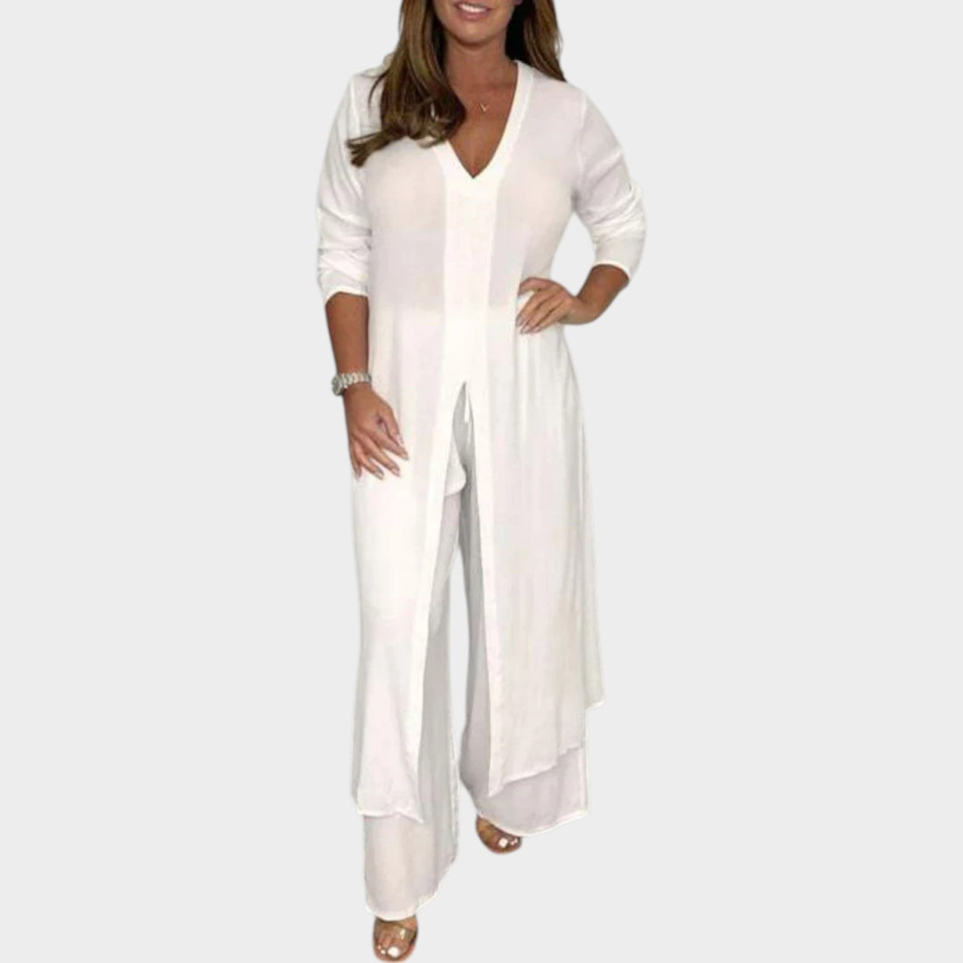 Elegant Long Tunic Two-Piece Set