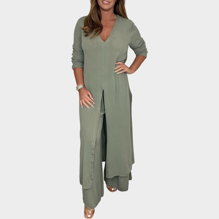 Elegant Long Tunic Two-Piece Set