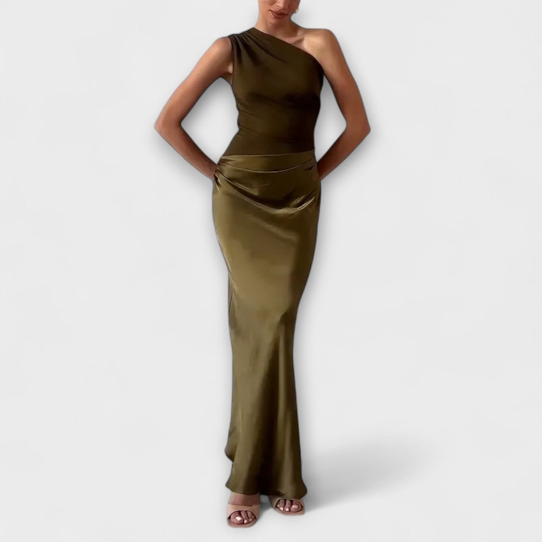 Maxi Dress with One Shoulder