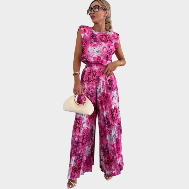 Structured Pleated Two-Piece Set