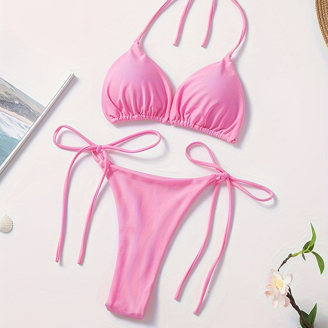 Halter Bikini with V Slip