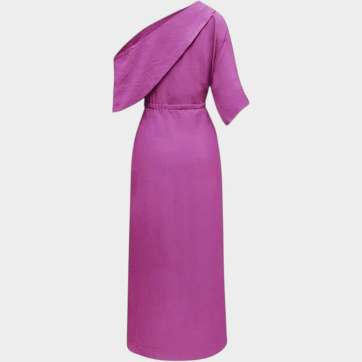 Asymmetric One-Shoulder Wrap Dress