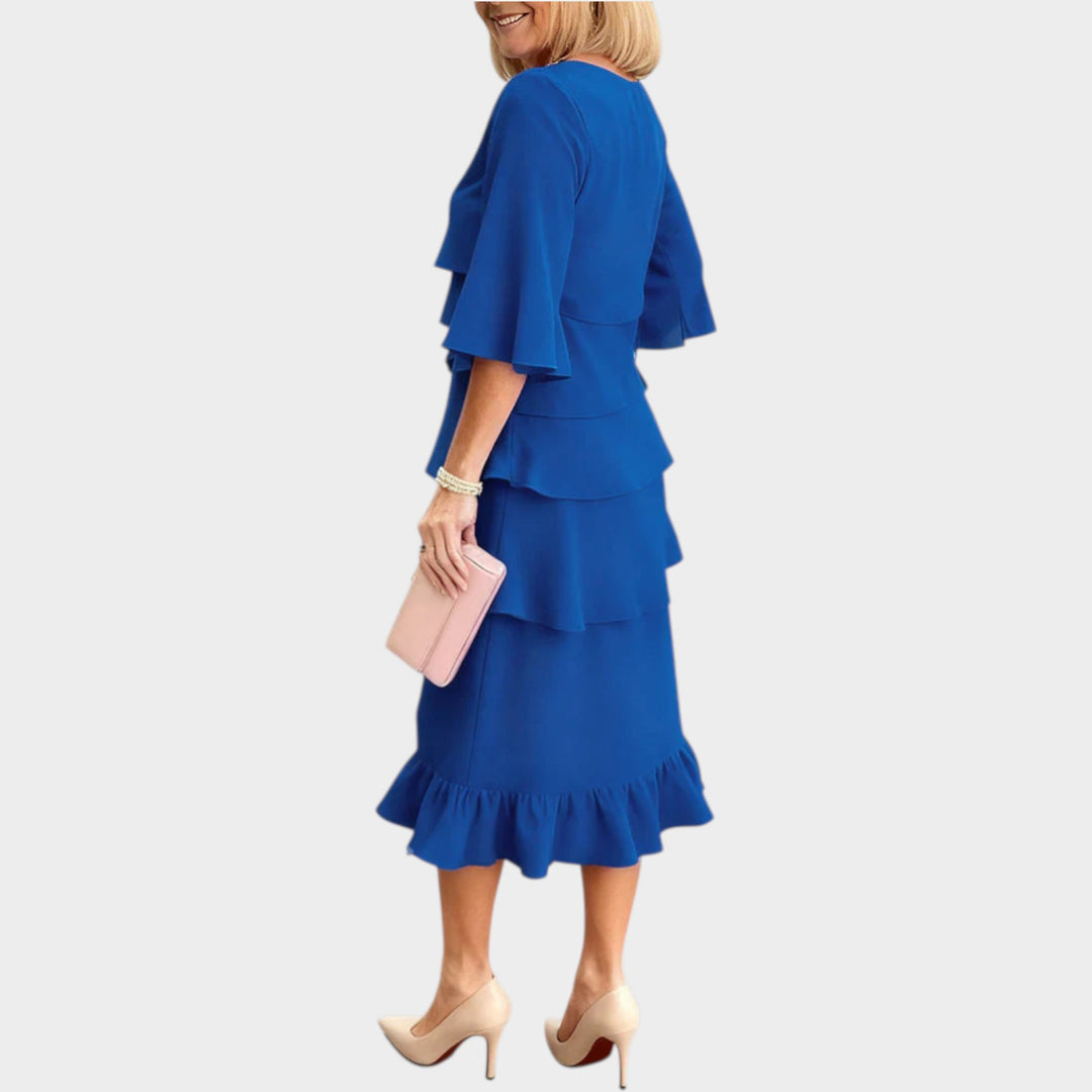 Layered Ruffle Midi Dress
