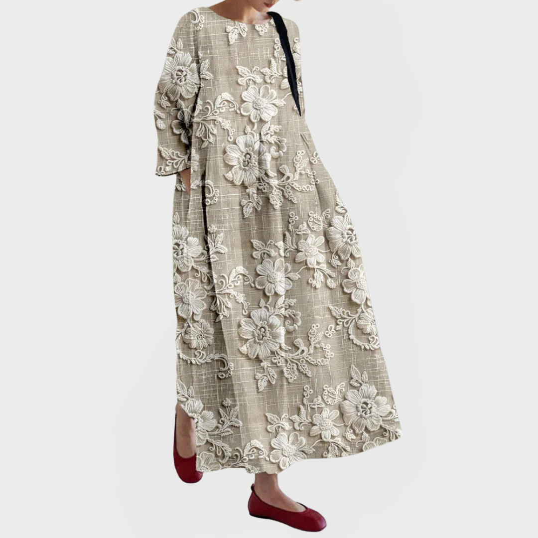 Embroidered Relaxed Maxi Dress