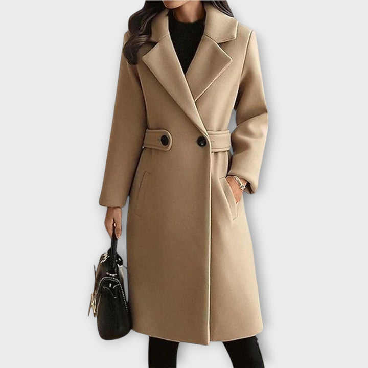 Elegant Longline Wool-Blend Coat