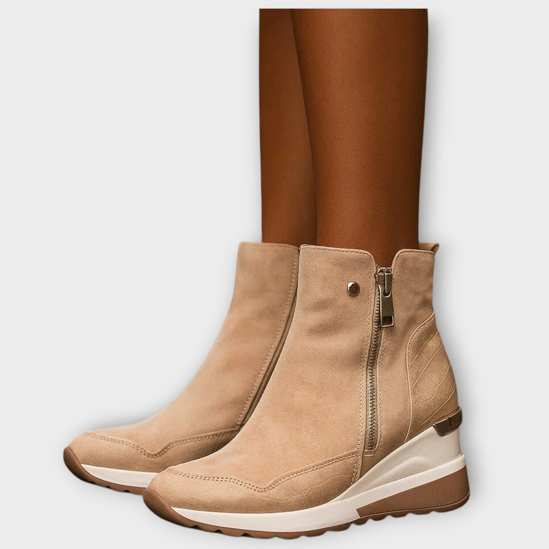Wedge Sole Zip Ankle Sneakers