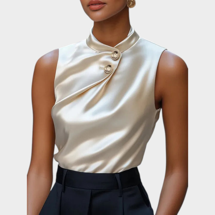 Elegant Satin Sleeveless Blouse