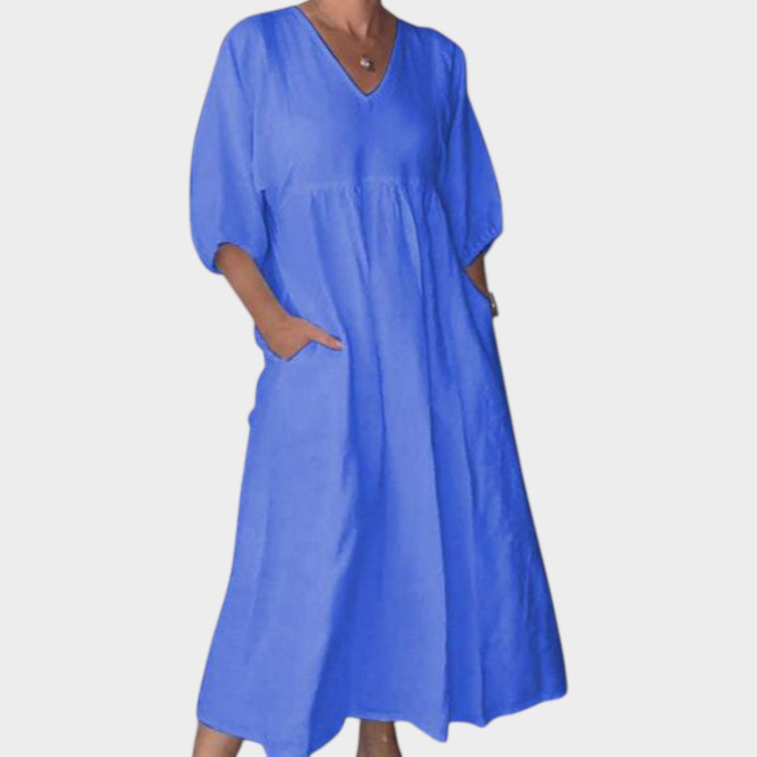 Relaxed V-Neck Maxi Dress