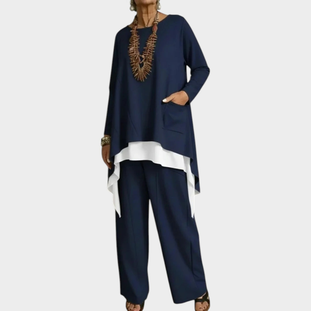 Minimal Layered Asymmetrical Two-Piece Set