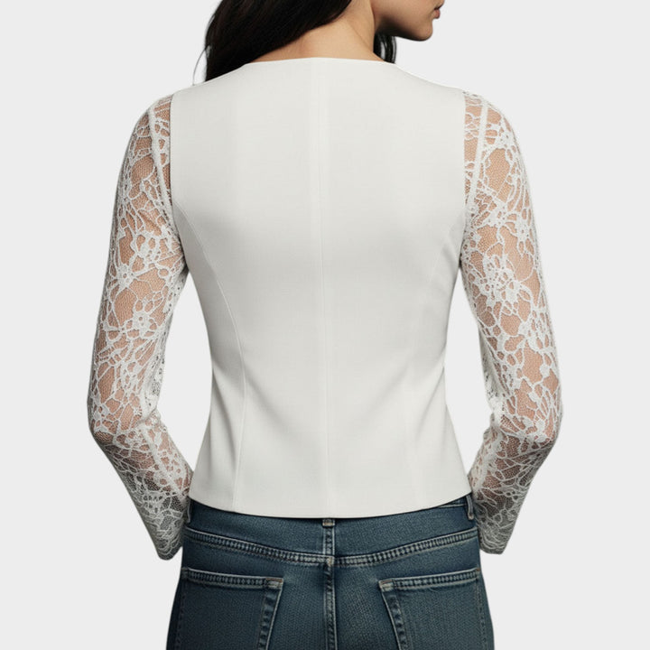 Lace Sleeve Tailored Blazer