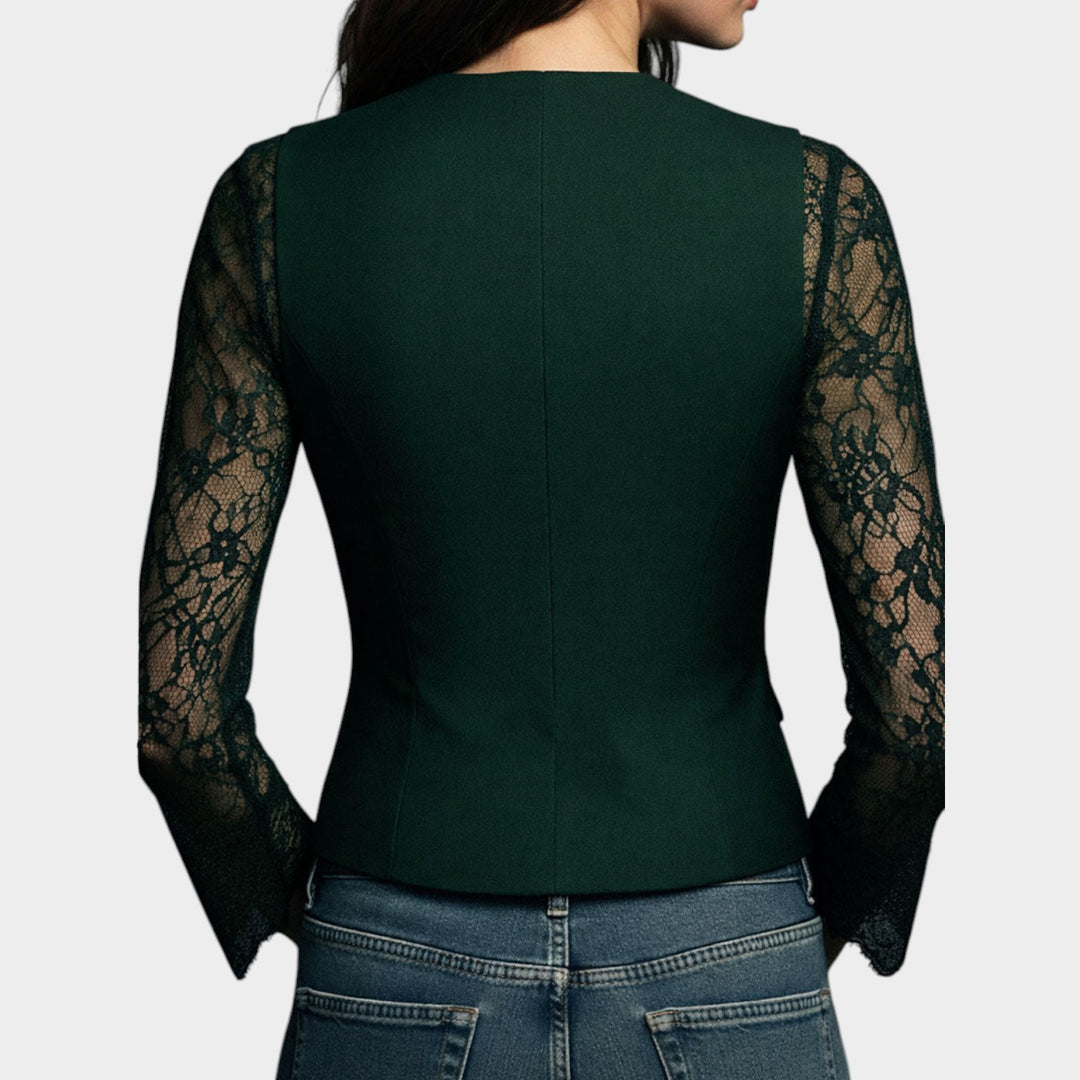 Lace Sleeve Tailored Blazer