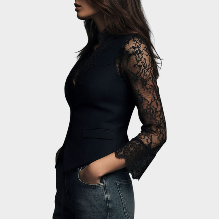 Lace Sleeve Tailored Blazer