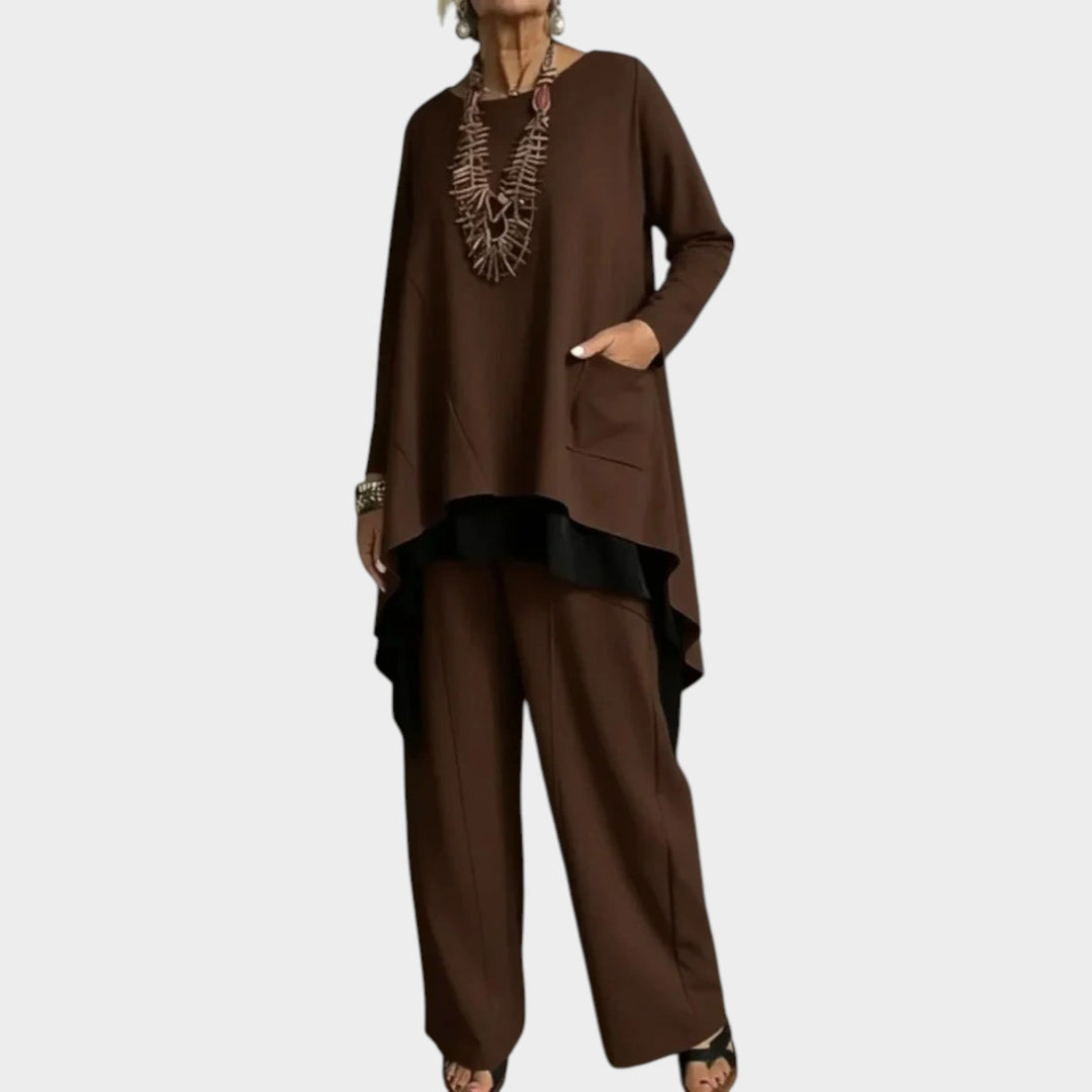 Minimal Layered Asymmetrical Two-Piece Set