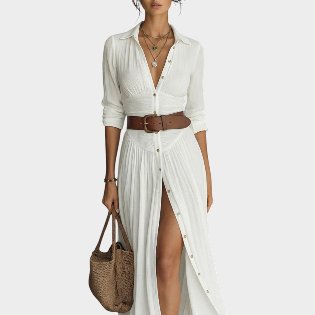 Button-Down Maxi Shirt Dress