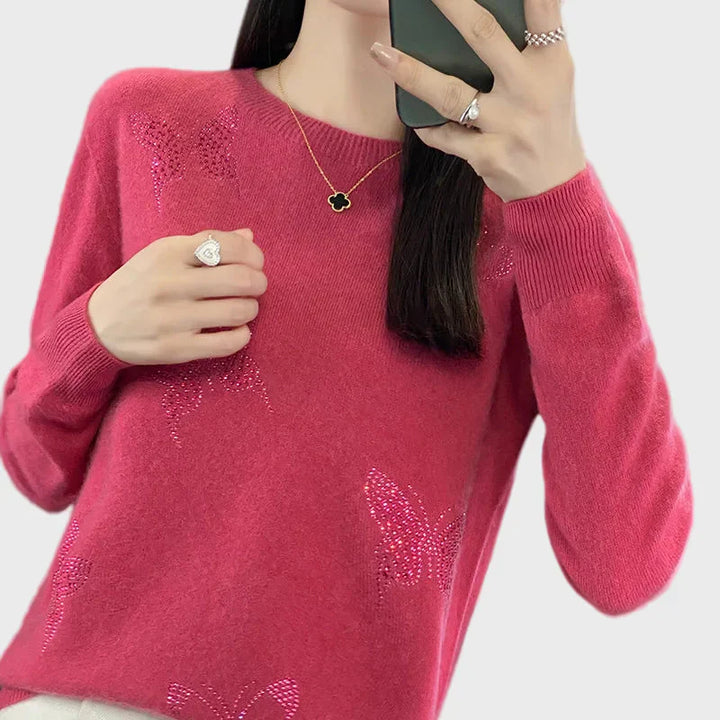 Knitted Roll Neck with Butterfly Pattern
