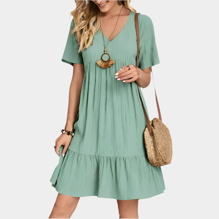 Elegant Mini Dress with Stripes