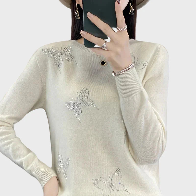 Knitted Roll Neck with Butterfly Pattern