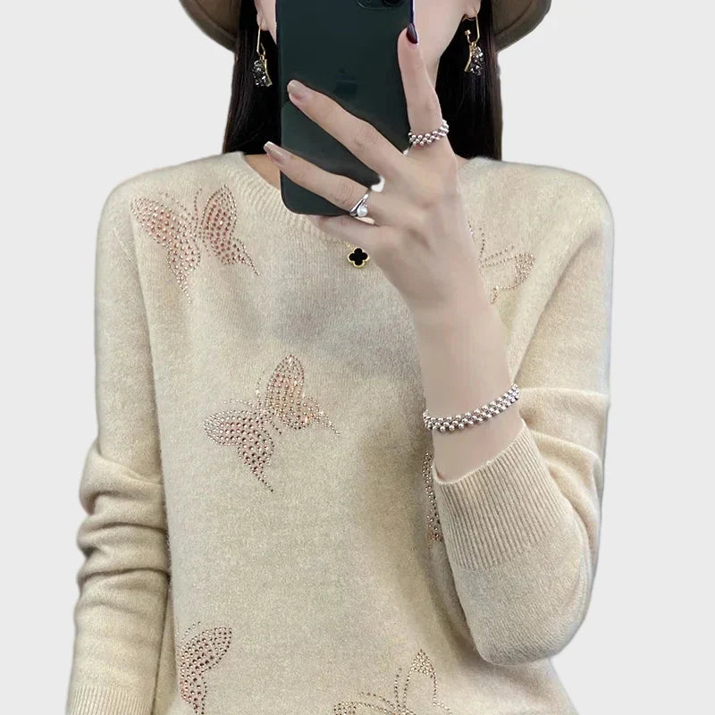 Knitted Roll Neck with Butterfly Pattern