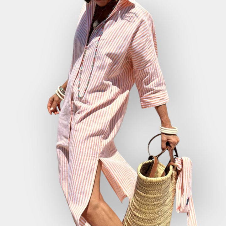Relaxed Striped Shirt Dress