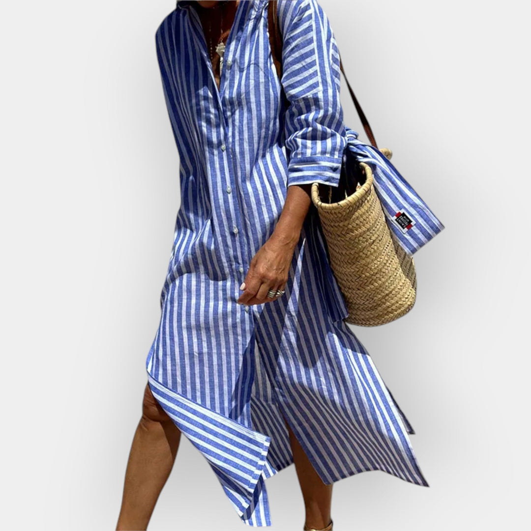 Relaxed Striped Shirt Dress