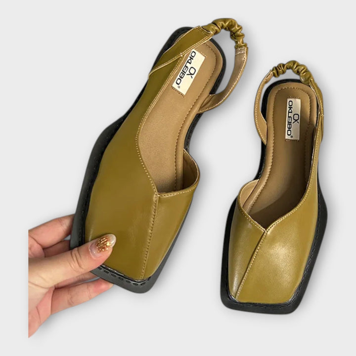 Faux Leather Moccasins with Elastic Heel