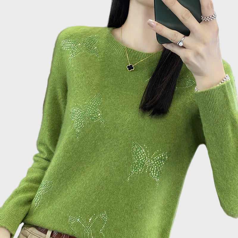 Knitted Roll Neck with Butterfly Pattern