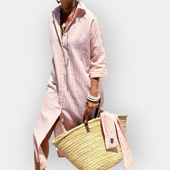 Relaxed Striped Shirt Dress