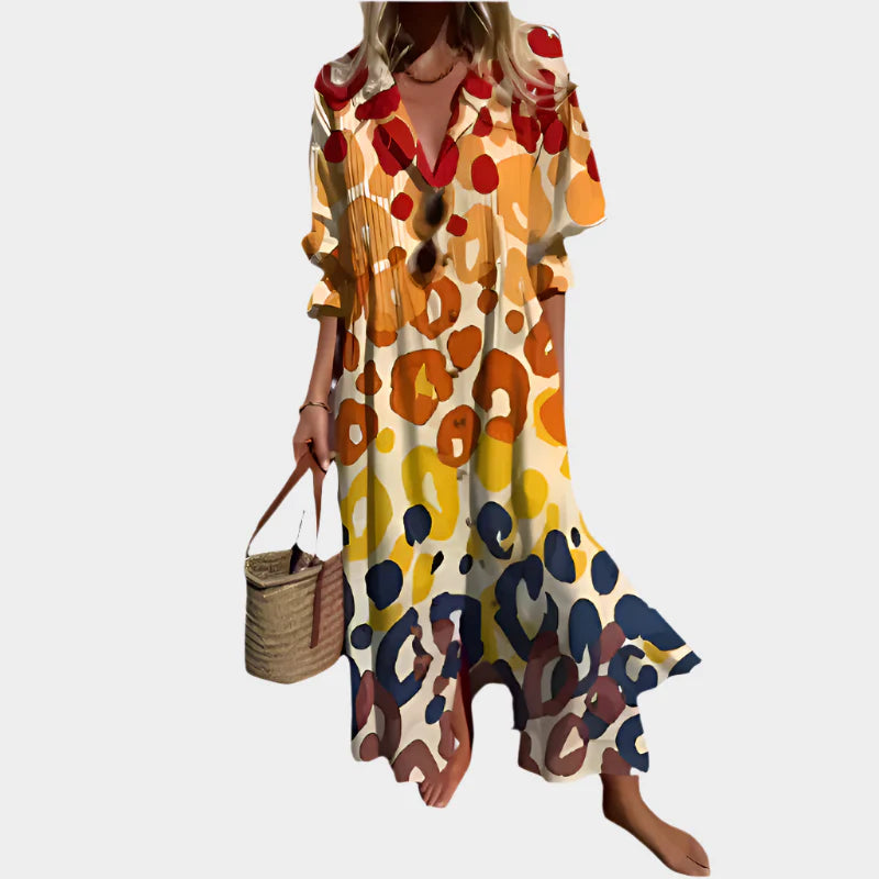 Airy Boho Dress with Puff Sleeves