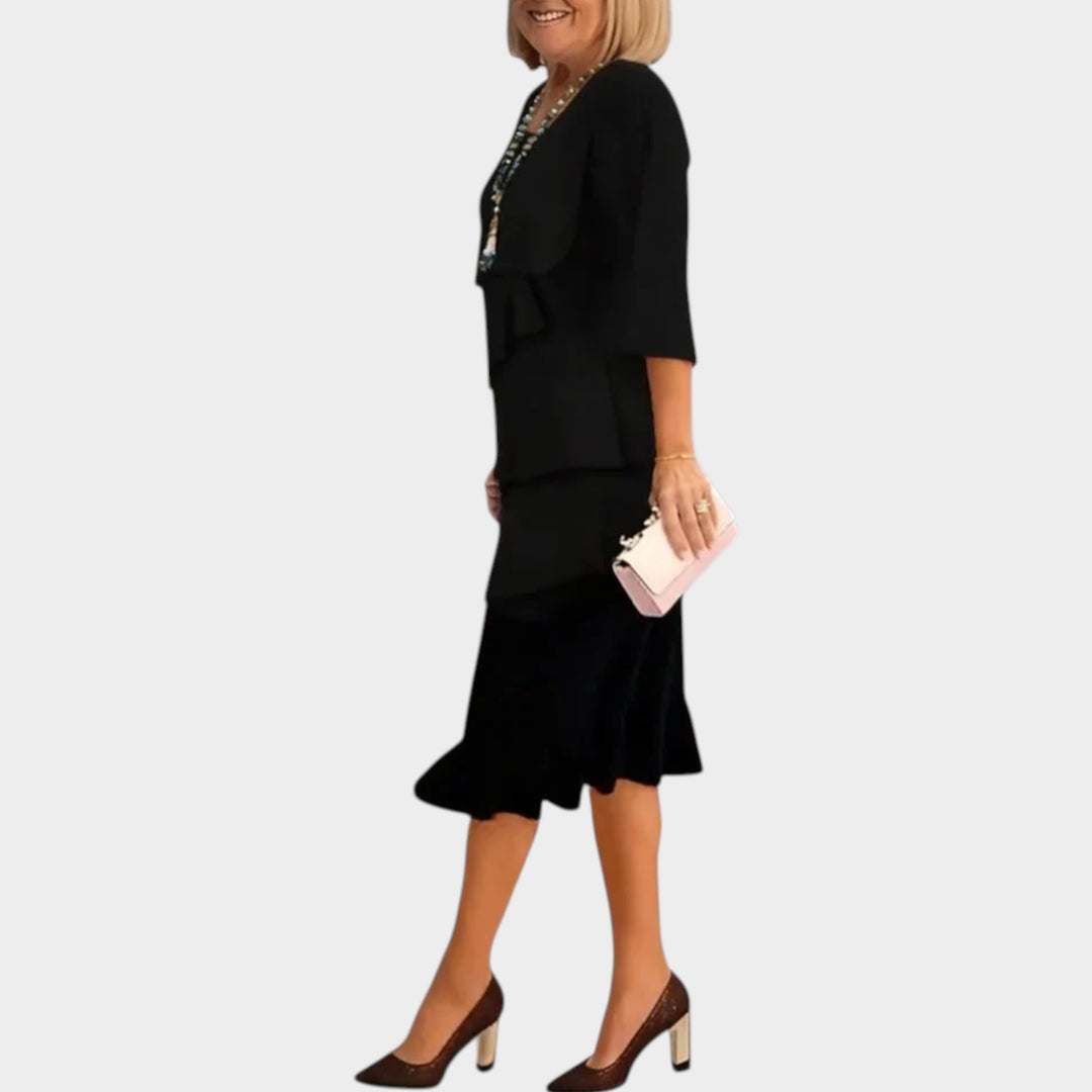 Layered Ruffle Midi Dress