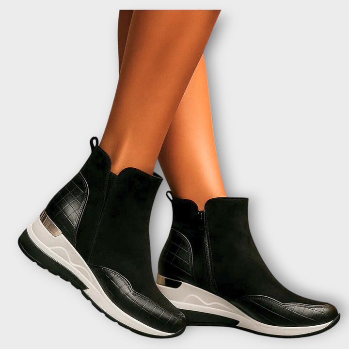 Wedge Sole Zip Ankle Sneakers