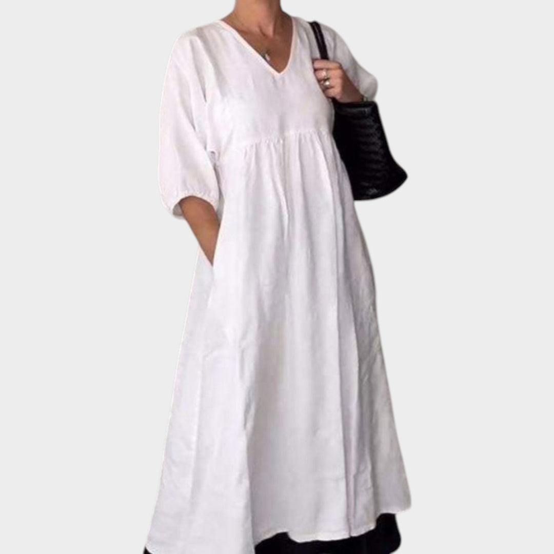 Relaxed V-Neck Maxi Dress