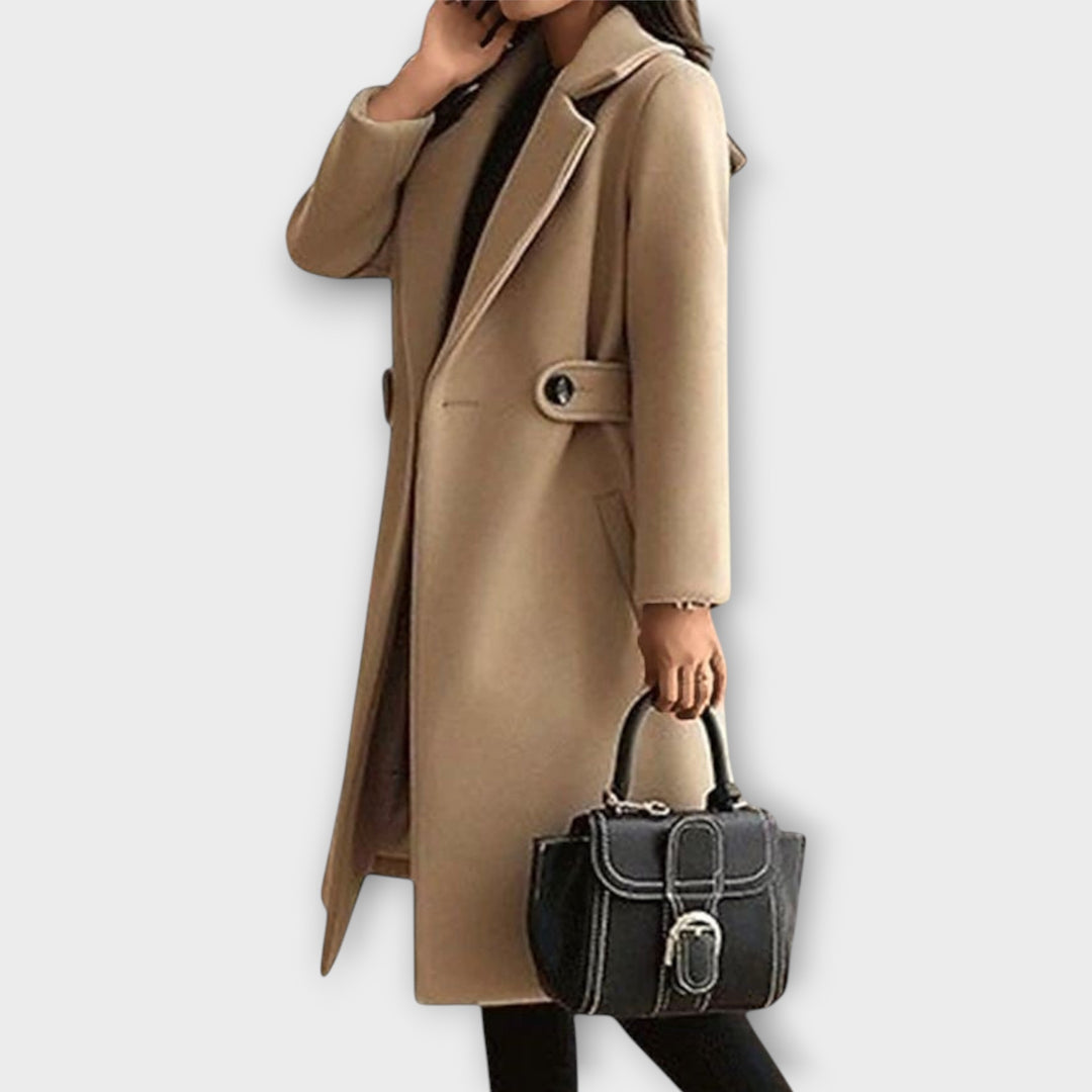 Elegant Longline Wool-Blend Coat