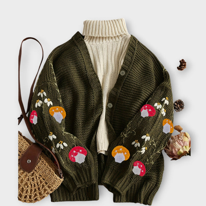Whimsical Embroidered Cardigan