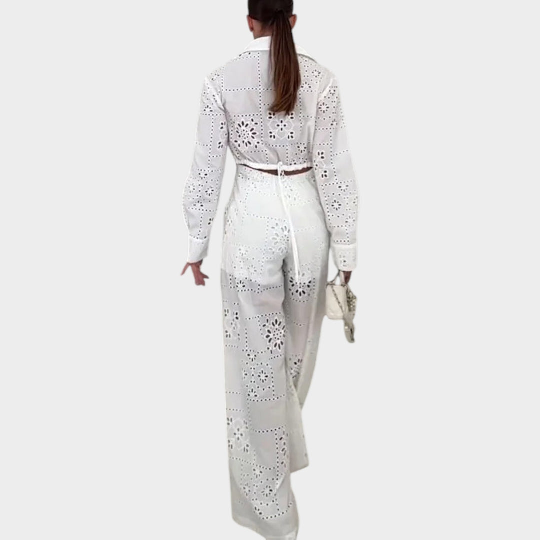 Broderie Wide-Leg Jumpsuit