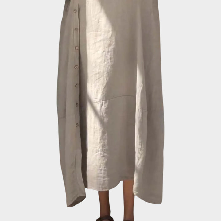 Relaxed Button‑Detail Maxi Dress