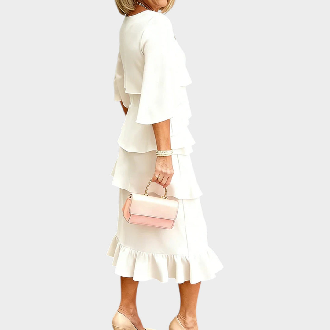 Layered Ruffle Midi Dress